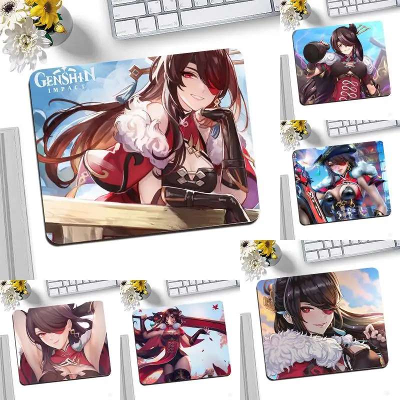 

Игровые коврики YNDFCNB Beidou Genshin Impact, коврик для мыши, Настольный коврик для мыши, игровой маленький коврик для мыши 25x20 см, коврик для клавиатуры