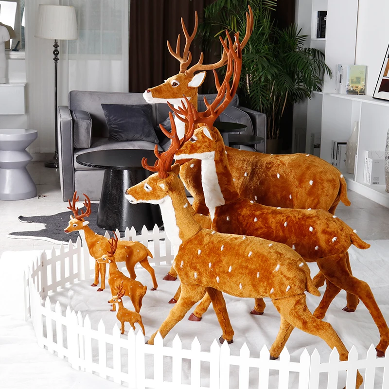 

Christmas Decorations Auspicious Deer Sika Deer Station Deer Big Christmas Tree Under The Festival Window Display A Gift Toy
