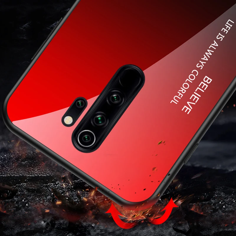 Для Xiaomi Redmi Note 8 Pro Чехол из закаленного стекла роскошный градиентный Мягкий