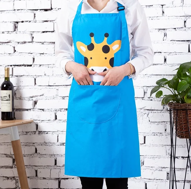 high Quality cotton Милый мультяшный фартук с животными для родителей, хлопковый фартук для мытья кухни, для выпечки, Детский фартук с противообрастающим нагрудником, для детского сада, для студентов, фартуки - Цвет: high Quality cotton