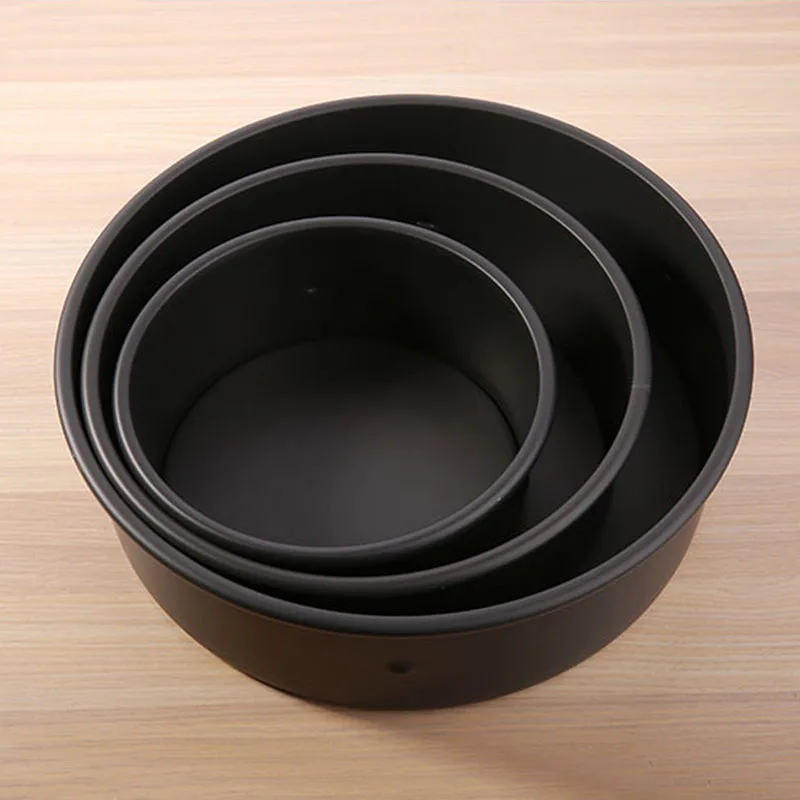 

Black non-stick live bottom cake mold 4 inch 6 inch 8 inch cheese chiffon round cake mold hard film household