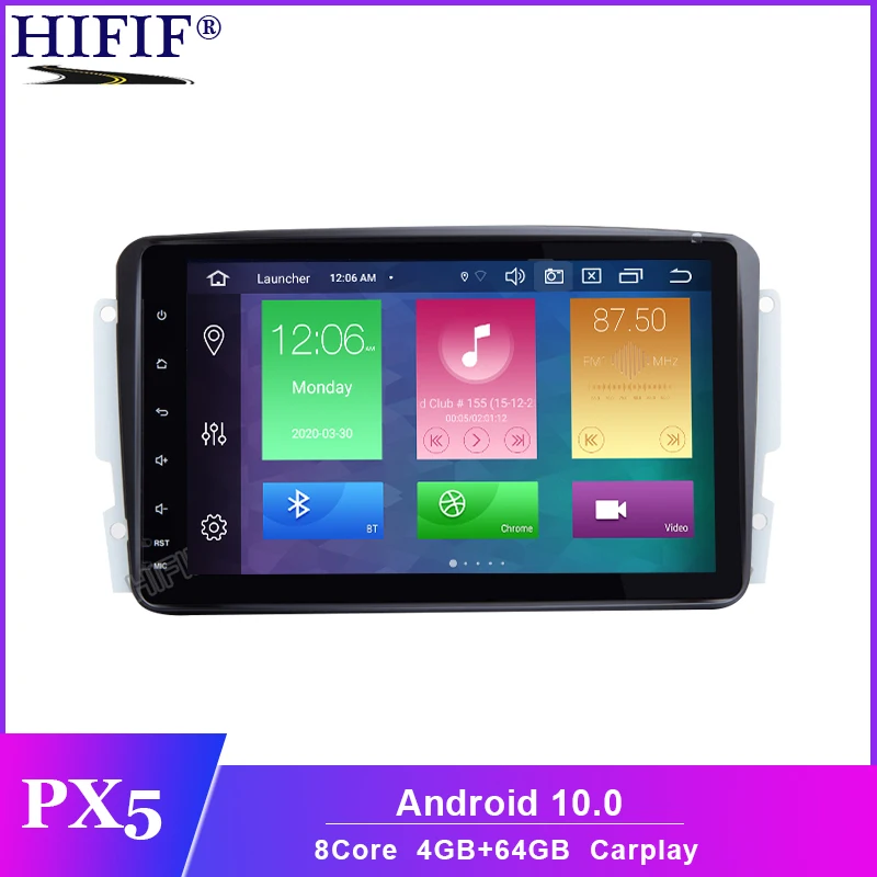 8 &quotAndroid 10 автомобильный DVD радиоприемник IPS DSP для Mercedes Benz W209 W203 W168 ML W163 W463 Viano W639