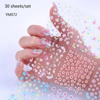 30 sheetsset childrens nail sticker 3d nail sticker new japanese small fresh flower manicure applique net red nail sticker