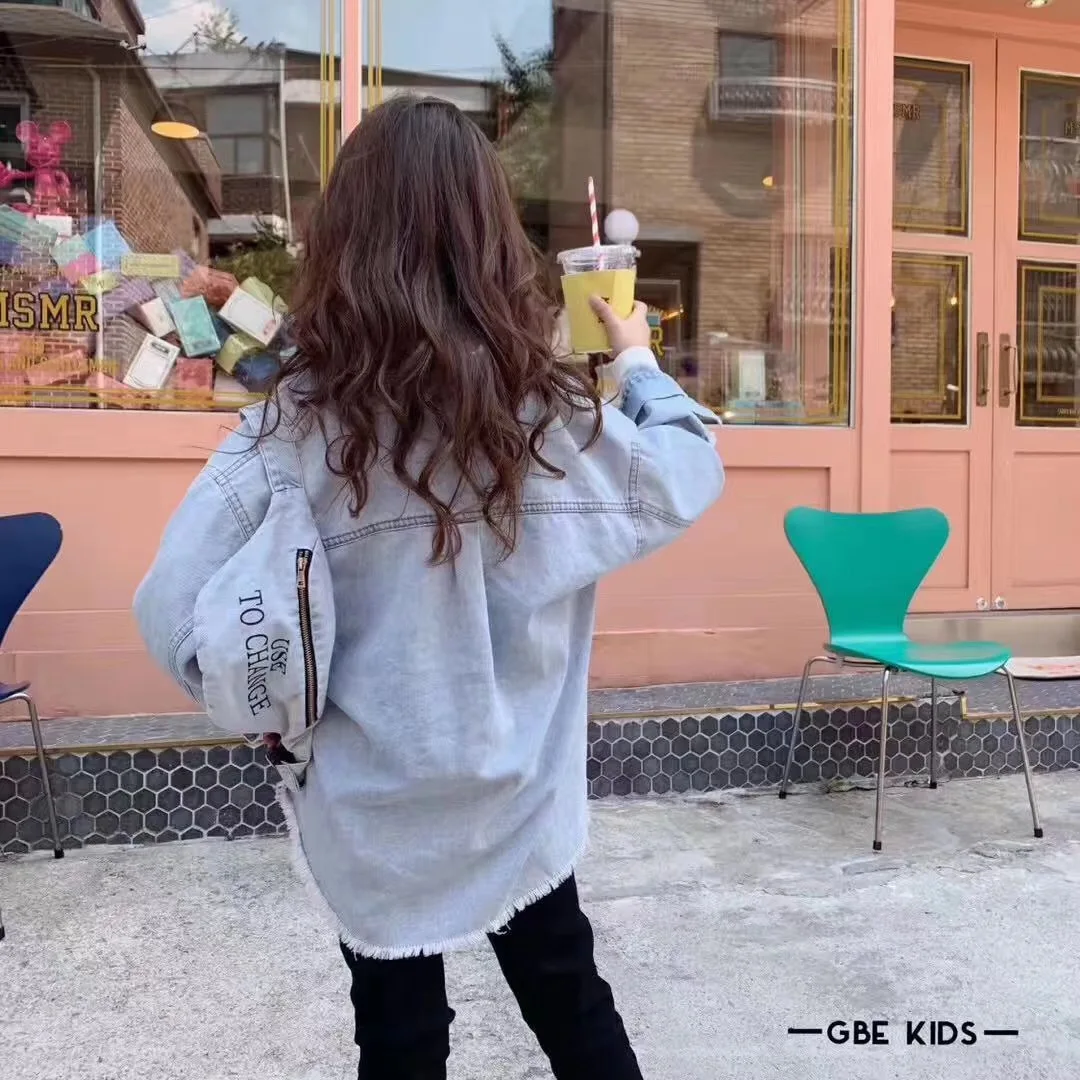 Детская одежда Новинка Весна 2020 Мужская и женская джинсовая рубашка в зарубежном