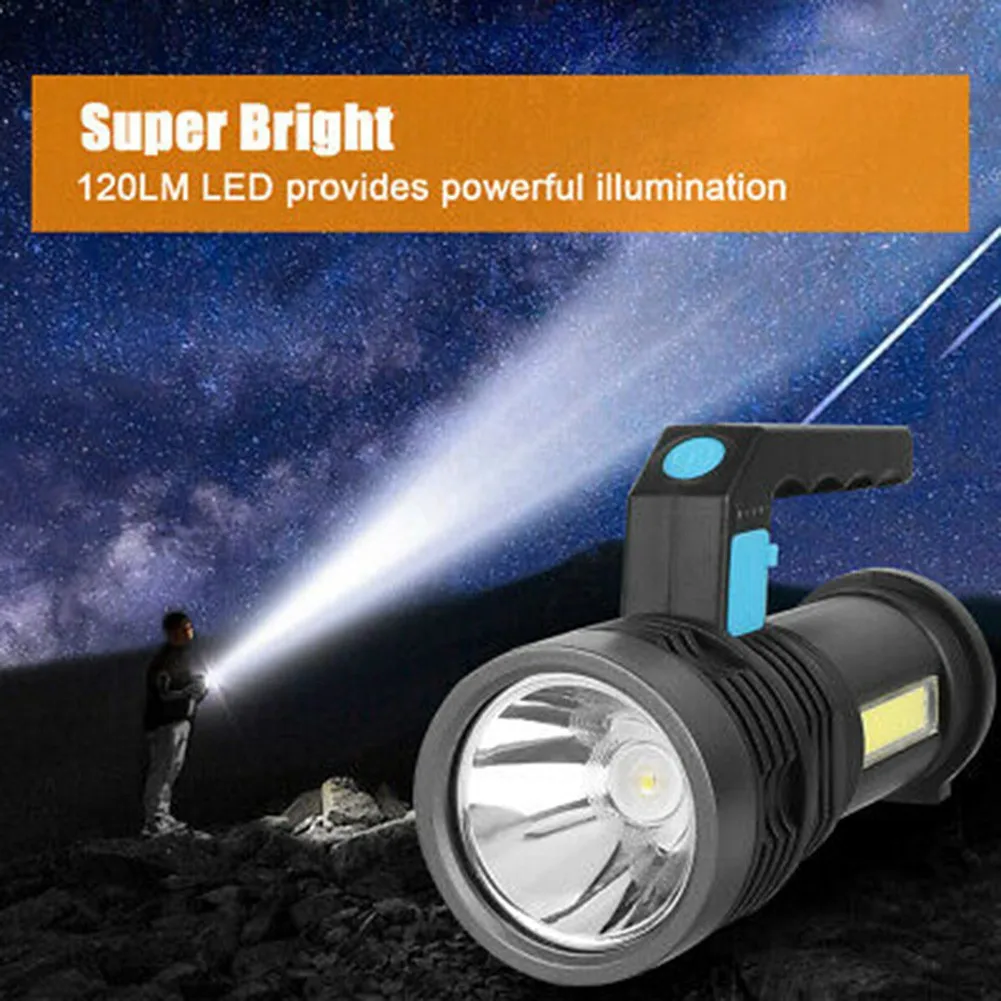 120LM Flashlight 3W Handheld Lamp Portable Rechargeable Searchlight Spotlight