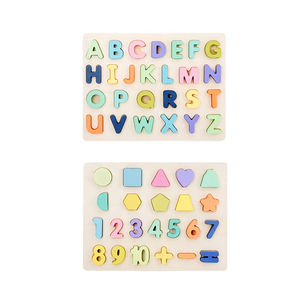 Красочные Форма соответствующие блок деревянный цифры и алфавит ABC граф доска