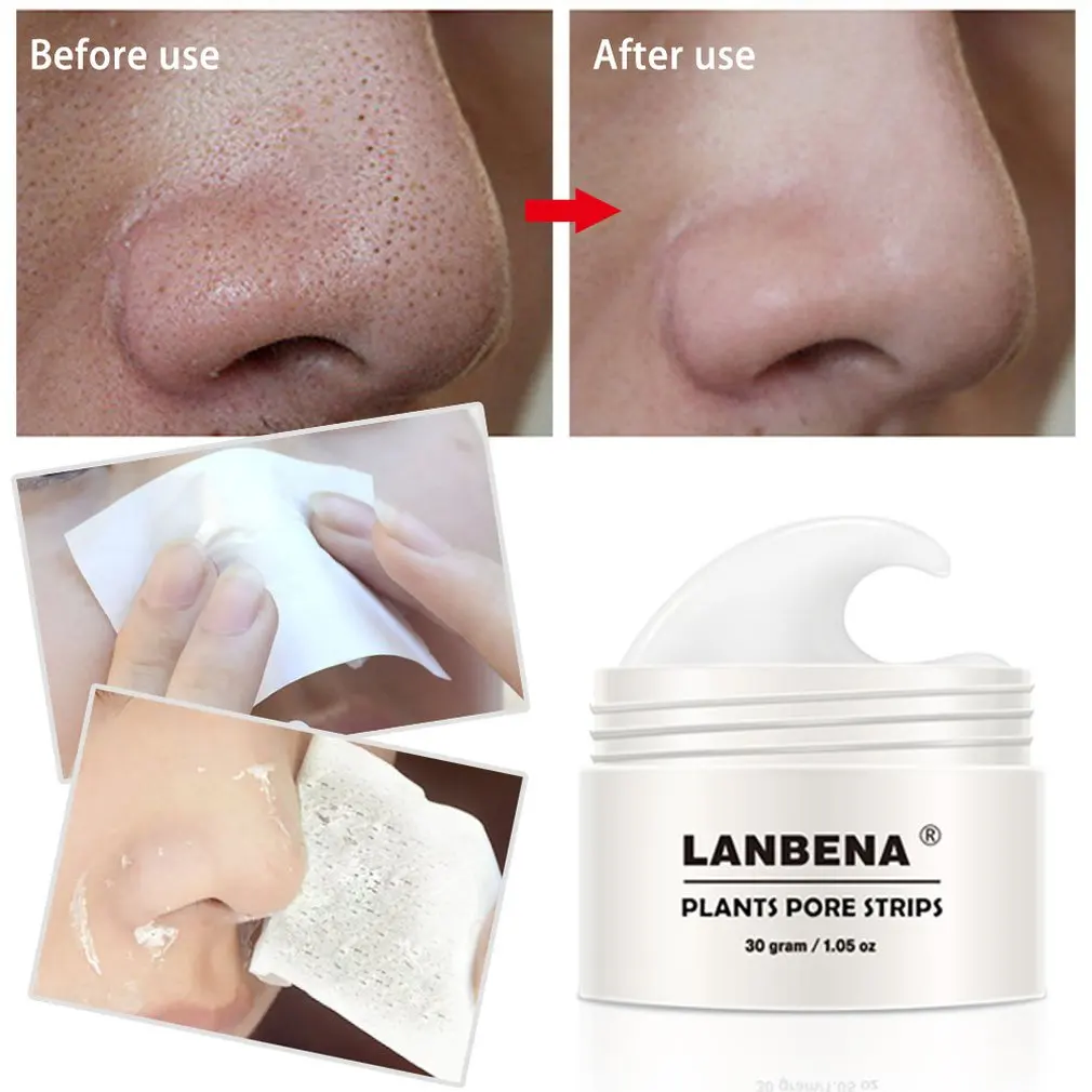 

LANBENA Nose Blackhead Remover Pore Band Mask Black Face Mask Acne Exfoliation Treatment Deep Cleansing Black Skin