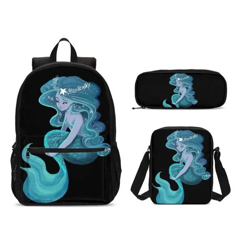 Новый розовый рюкзак Русалочки для девочек школьная сумка с наплечными сумками