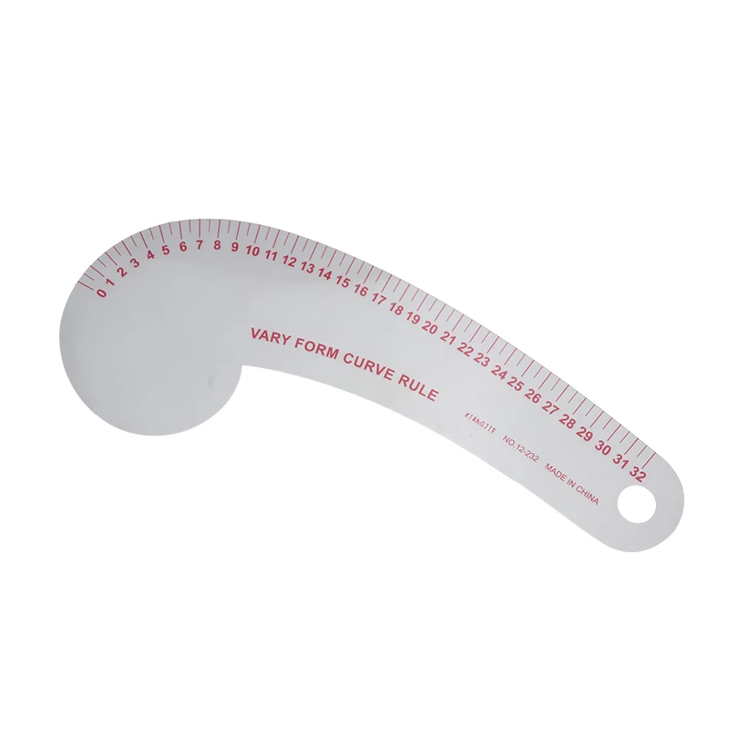 32cm12-232 французских метрических линейка Пластик кривой Длинная форма запятой