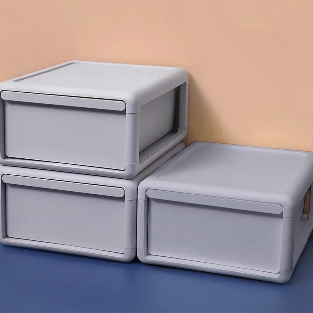 

1Pc Drawer-style Case Underwear Storage Box Drawer Type Container (Grey)