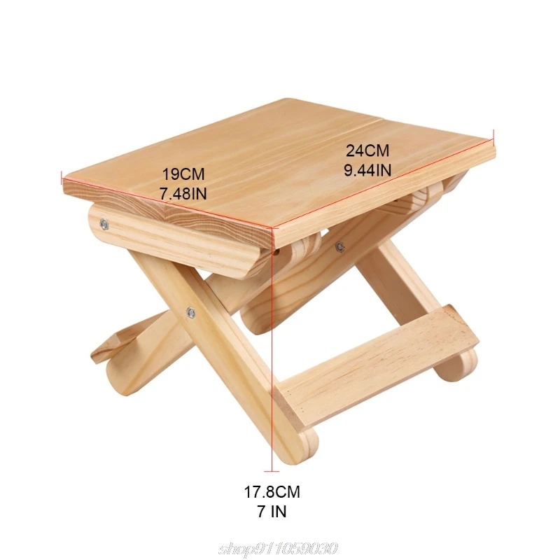 

Pine wood folding stool portable household solid wood taburet outdoor fishing chair small bench square stool M29 21 Dropship