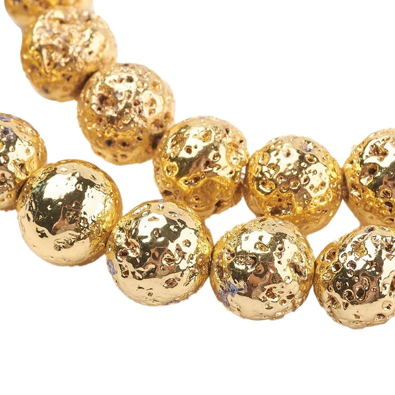 

235Pcs Color Water Gilded Lava Stone Beads Diy Handmade Round Beads Beaded Jewelry Accessories Color Mixing 8MM