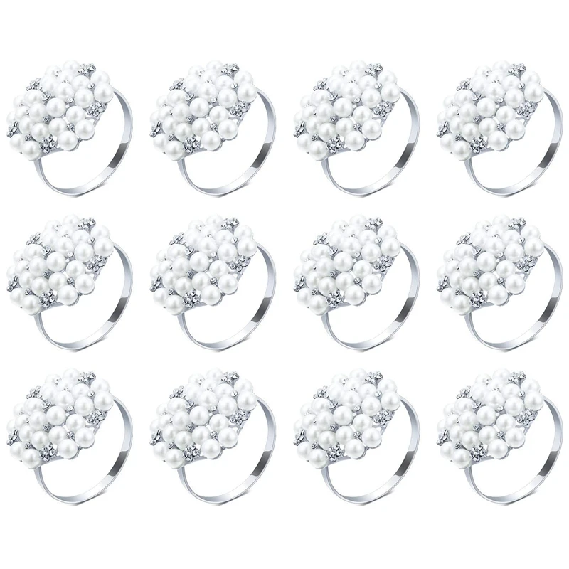 

Набор жемчужных круглых держателей для салфеток, 12 шт.