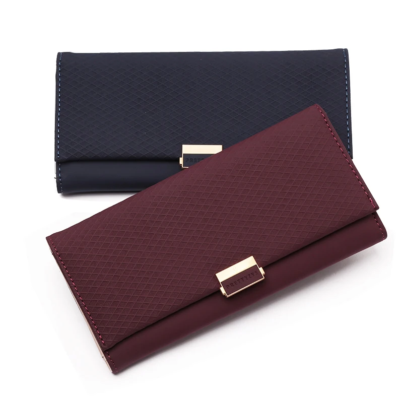 Женские кошельки из искусственной кожи Женский Длинный кошелек на застежке