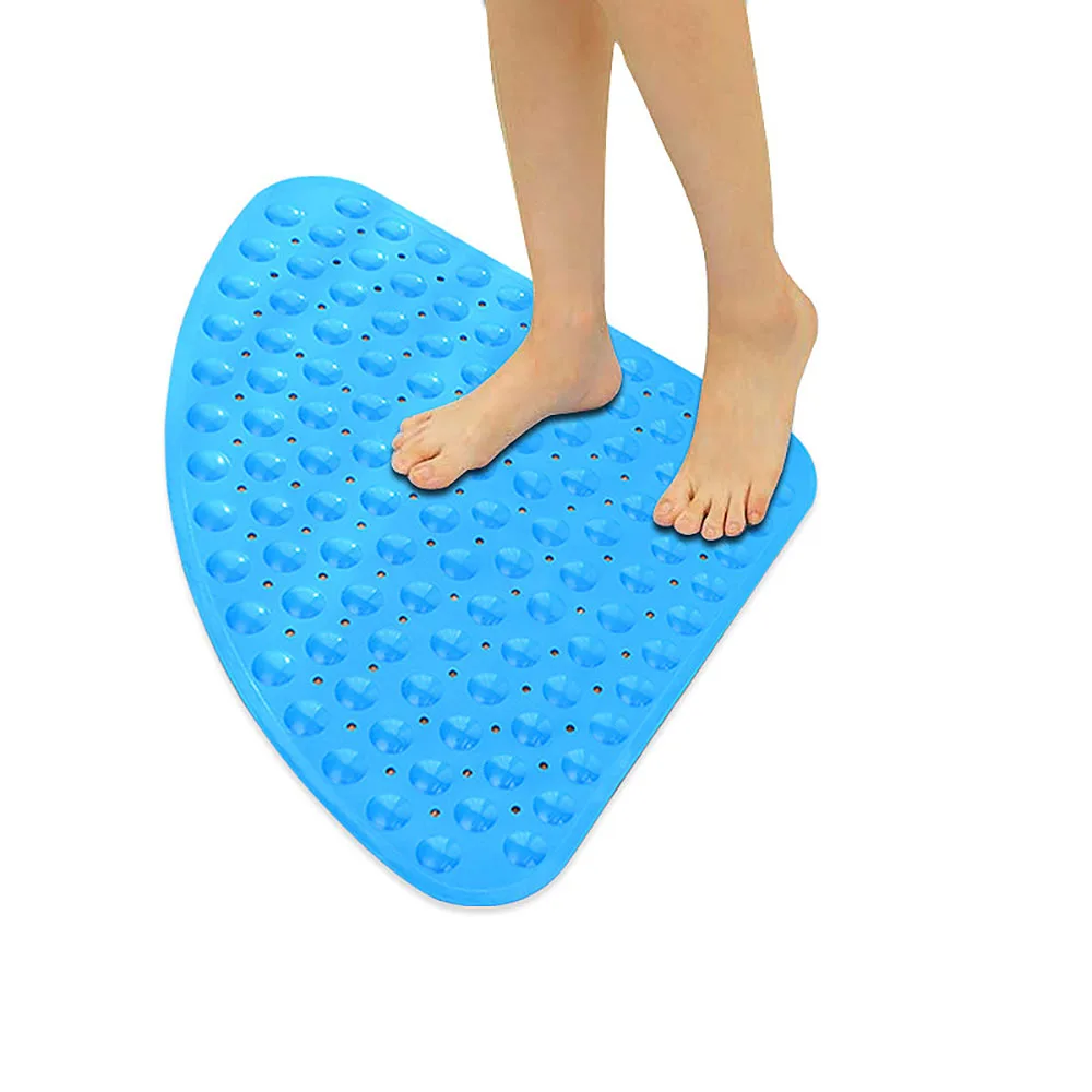 1pc anti slip mat for shower hotel toilet fan shaped antiskid mats triangle bath mat drain kitchen wc bathroom accessories free global shipping