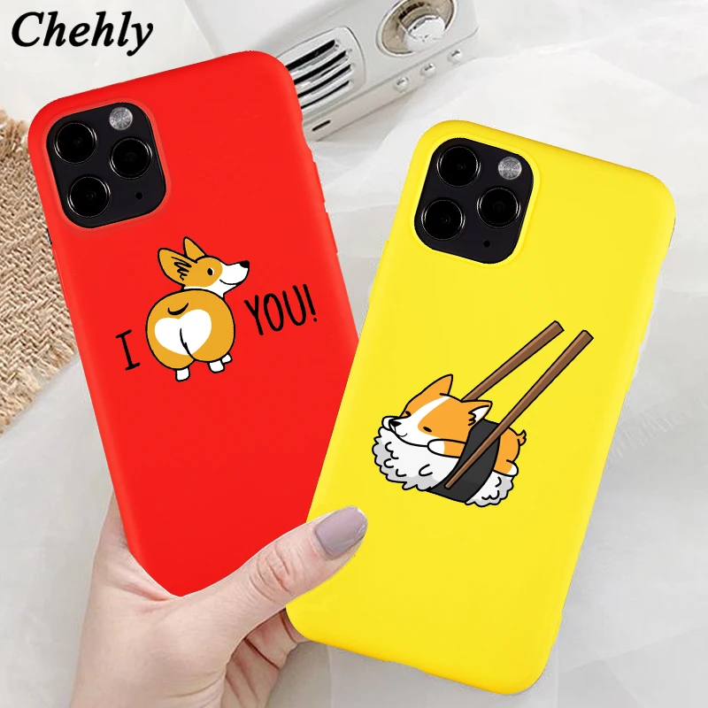 Милый чехол Corgi для телефона iPhone 6s 7 8 11 12 Mini Plus Pro X XS Max XR SE чехлы мягкие силиконовые
