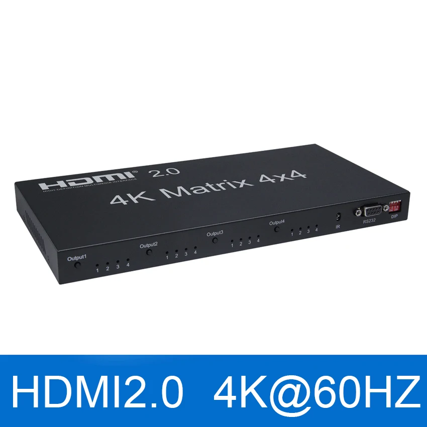 Матрица HDMI 2 0 4x4 4K @ 60 Гц (RGB/YUV 4:4:4) переключатель сплиттер 4 в выхода управление