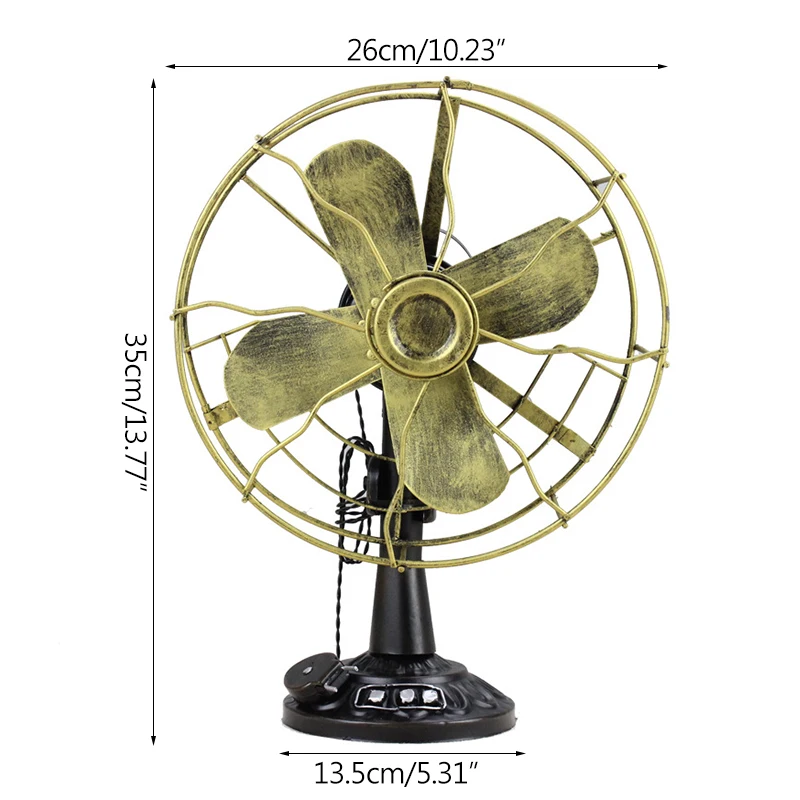 

Handmade Iron Fan Model Home Decoration Figurines Miniature Model Crafts Nostalgic Retro Furniture Ornaments Desk Decor Crafts