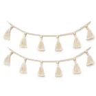 Плетеная гирлянда ручной работы с кисточками, украшение для ротанга, плетеная корзина, богемное макраме, деревянное настенное украшение