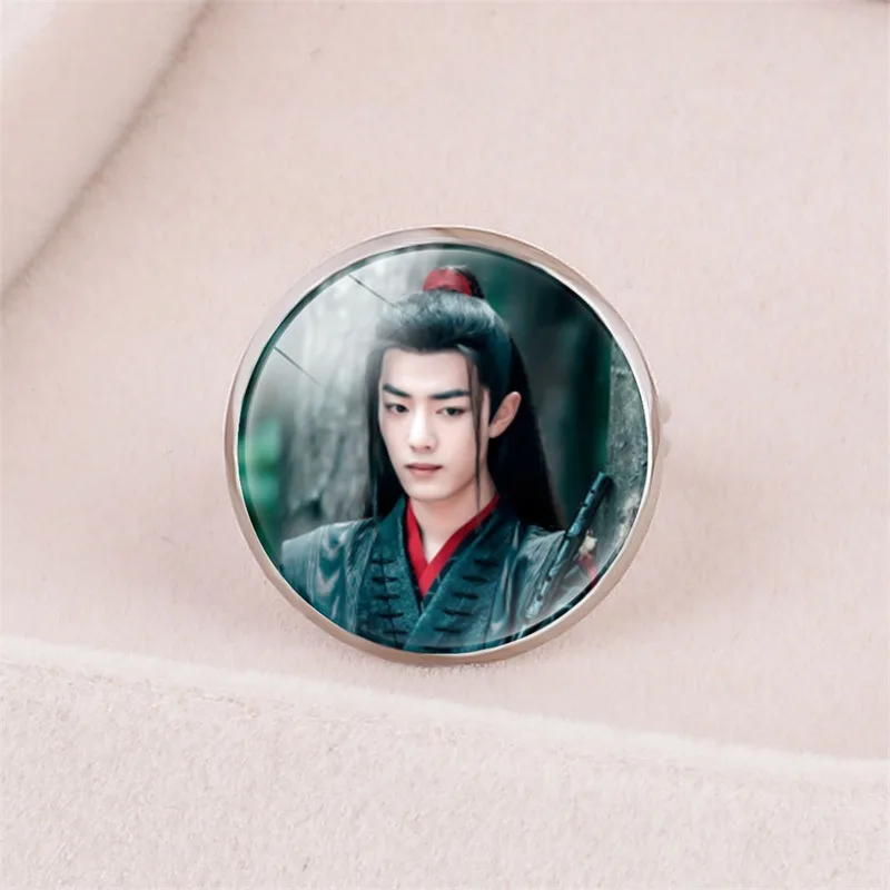 Стеклянное кольцо Wei WuXian Lan WangJi CHEN QING LING Открытое с драгоценными камнями