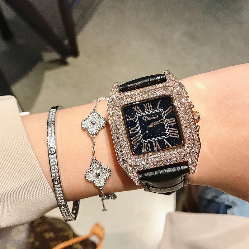 Французский темперамент кварцевые женские часы подарок на день рождения Рождественский квадратные с