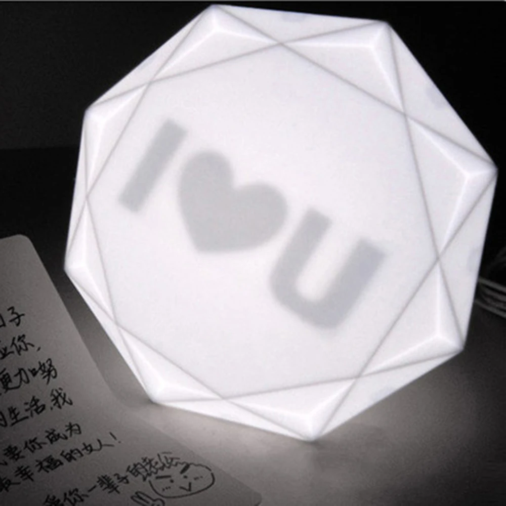 Светодиодный ночник светильник с ромбовидным кольцом настольная лампа для