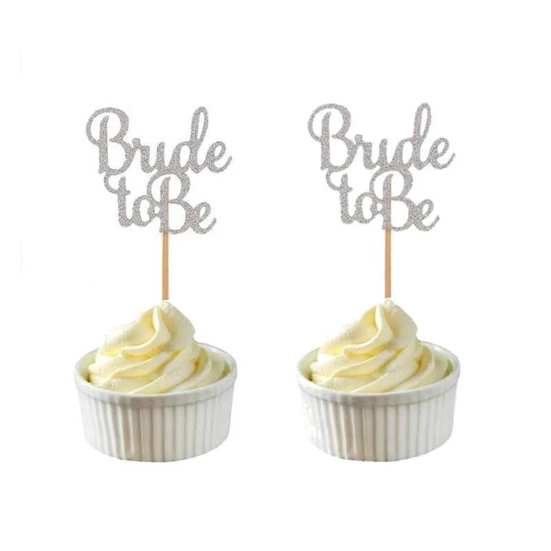 10 шт. золотые и серебряные блестки для невесты кексов свадебный душ Свадебный