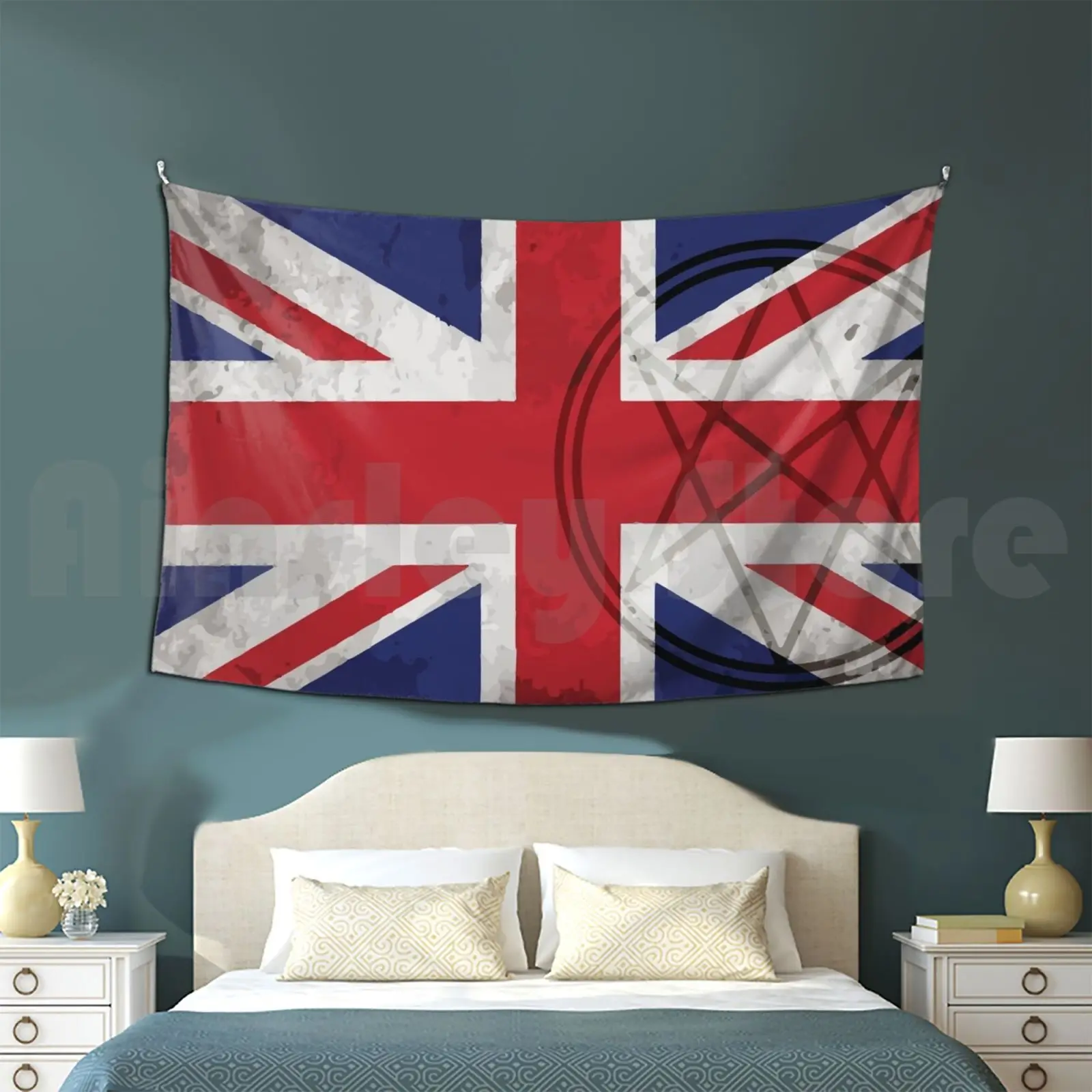 

British Men Of Letters-Degraded Tapestry Living Room Bedroom Supernatural British Men Of Letters Bmol Union Jack