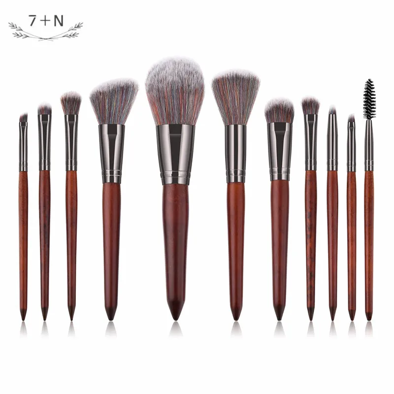 

11 make up brush colour makeup tool powder stuccoing eye shadow brush wood handle 5 color high-end set brush suit novice easy go