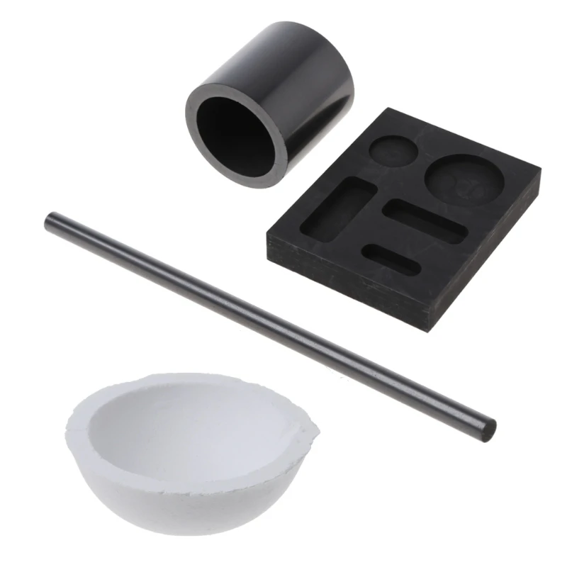 

5Pcs Graphite Crucible Kits Gold Silver PlatinumJewelry Melting Ingot Mold Tools K3KF