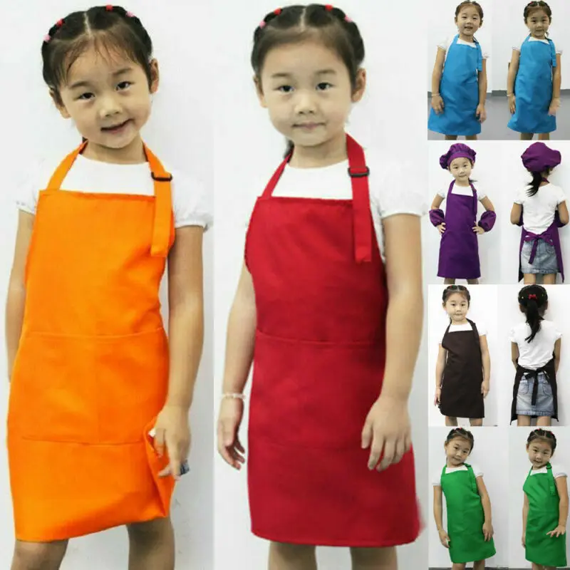 Фартук детский с передним карманом Детский фартук для приготовления пищи