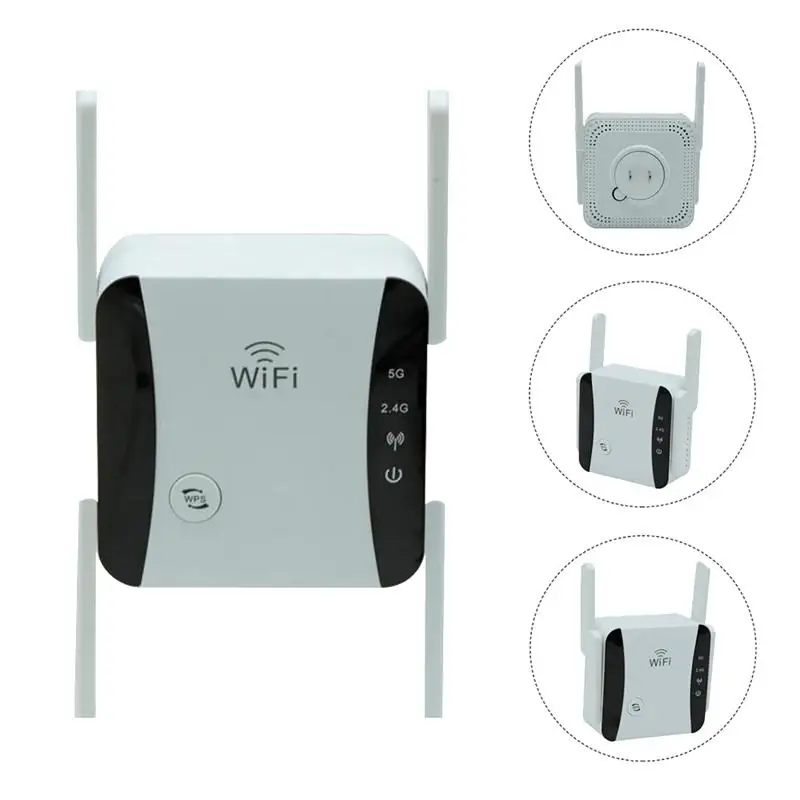 

1 Set 1200M Dual-band 5G WIFI Extender Home Wireless Signal Repeater (US Plug)
