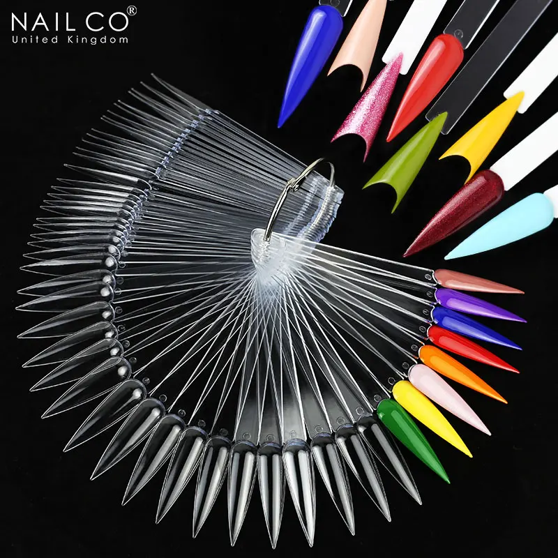 NAILCO 50pcs/set Color Tips Fake Nail Art Polish Full Cover Luxury Gel Press On Nails Varnish Colors Showing Chart Tool - купить по