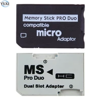 yuxi single dual memory card adapter micro sd card to memory stick ms pro duo for psp card slot adapter