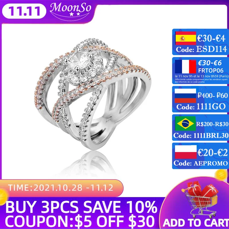 Кольцо обручальное женское из стерлингового серебра 925 пробы с перекрестным