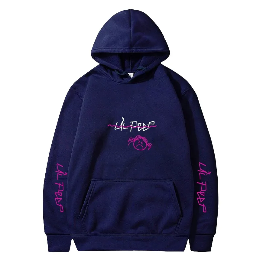 

Men Hoodies 2021 Lil.Peep Happy Smiling Face Print Winter Fashion Unisex Couple Pullover Streetwear Sweatshirts Male Sudaderas