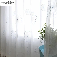 innermor white jacquard curtain for living room dandelion tulle for bedroom voile faux linen sheer for kitchen customized