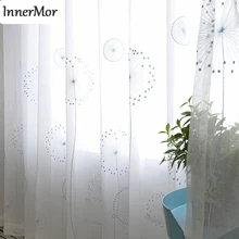 Innermor Белый Жаккардовый занавес для гостиной Одуванчик тюль для спальни вуаль из искусственного льна отвесный для кухни на заказ
