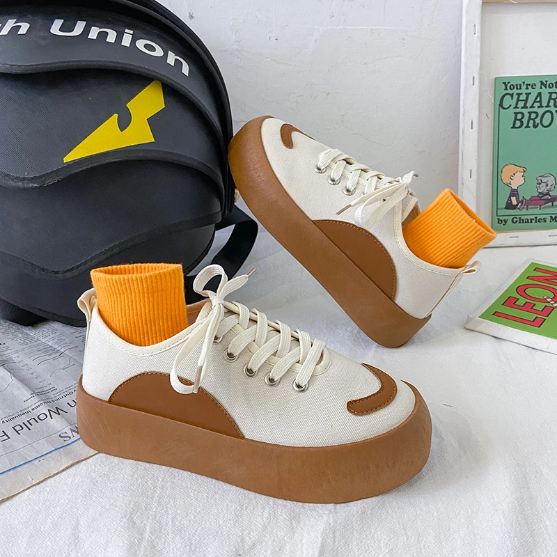 

Женская спортивная обувь, модные женские кроссовки, Корейская версия, холщовая обувь на платформе, Женская универсальная спортивная обувь ...