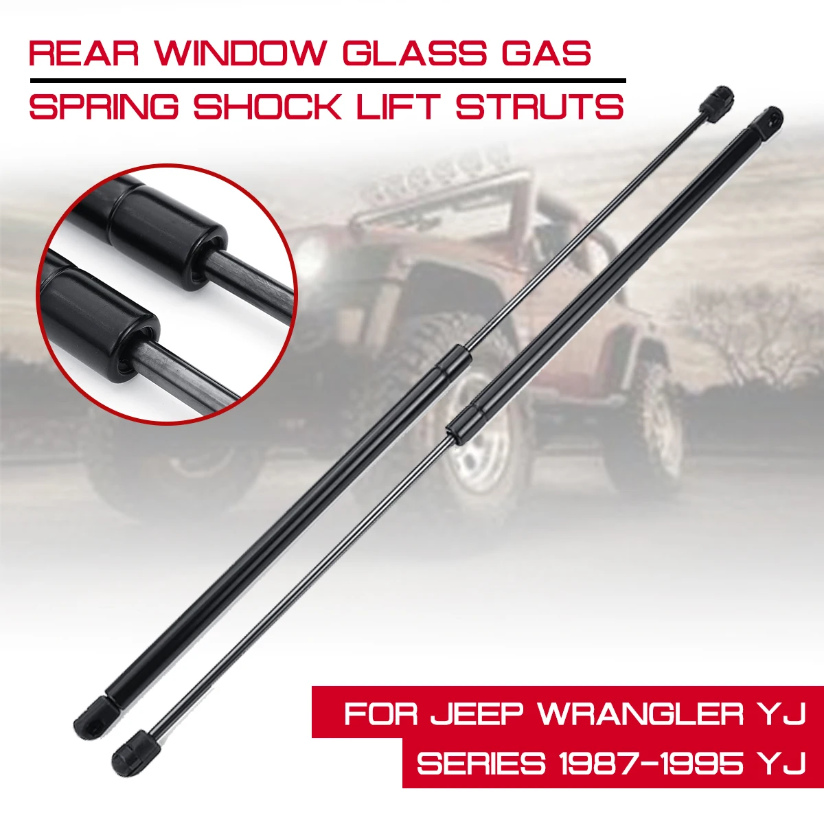 Пневматическая Пружина заднего стекла для Jeep Wrangler YJ серии 1987 1988 1989-1995 644 мм