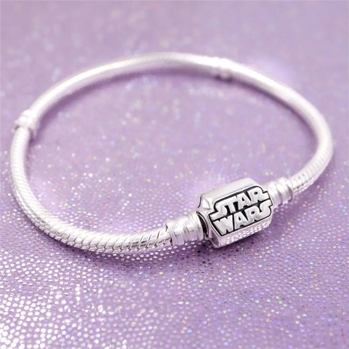 

925 Sterling Silver Snake Chain Bracelet with SW Clasp For Women Fit Original Pandora Charm Beads Jewelry