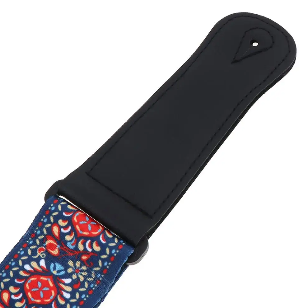 

Adjustable Printing Guitar Strap with National Style Flowers Pattern for Acoustic Electric Bass Guitar