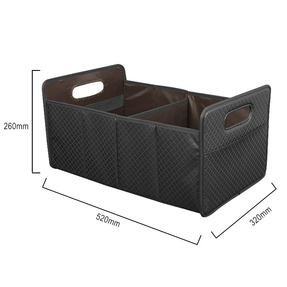 

Folding Car Trunk Organizer PU Leather Automotive Storage Container Car Cargo Organizer Foldable Storage Bag