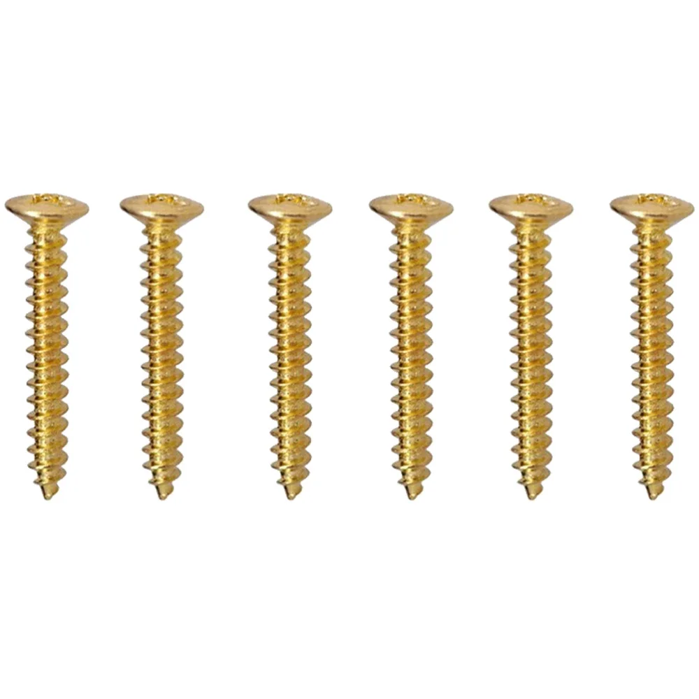 

Pack of 6 Electric Guitar Single Coil Pickup Screws with Springs (Gold)