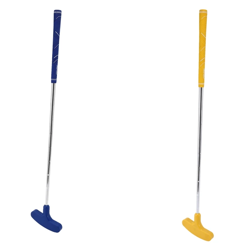 

CRESTGOLF 2Pcs Custom Size for Mini Golf Putters Mans Golf Practice Clubs with Putter Head Steel Shaft,Blue & Yellow