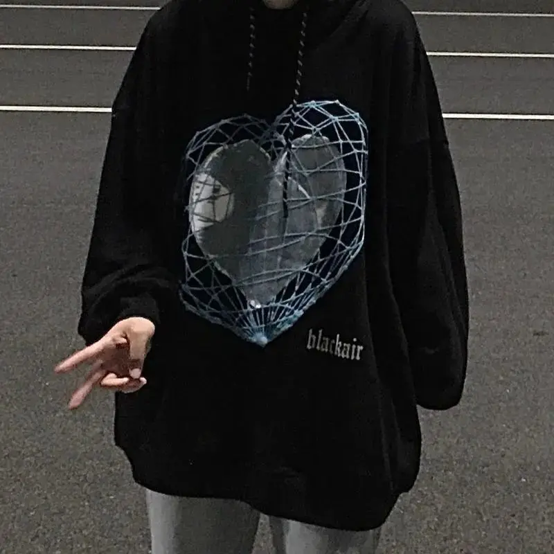 

Женский свитшот с капюшоном, в стиле Харадзюку