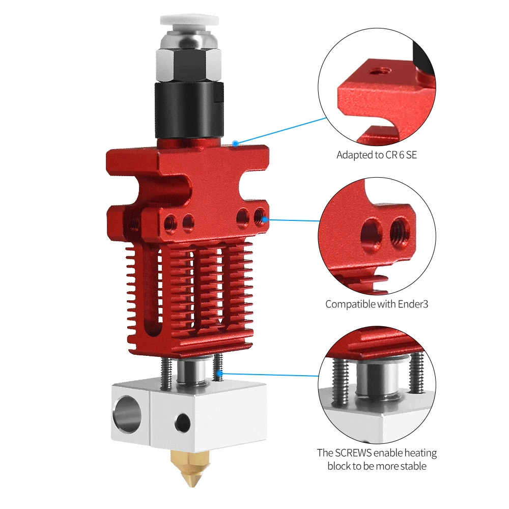 

3D Printer CR-6 SE Assembled Full Extruder Hotend Kit with Heating/Cooling/Leveling System Heating Block can be used for Ender 3