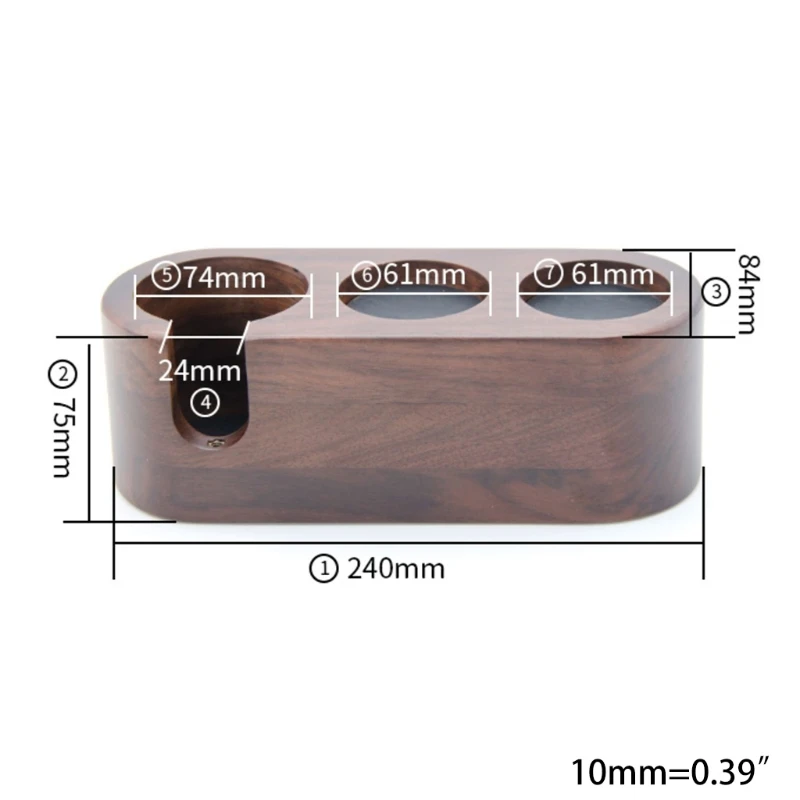 

Walnut Wood Espresso Distributor Mat Coffee Tamper Stand Support Base Rack Coffee Filter Holder Coffee Machine Handle