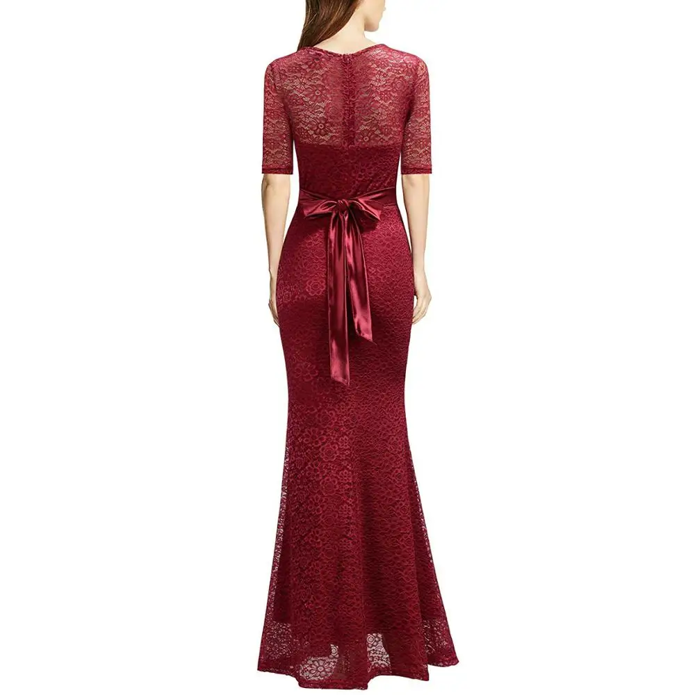 Женские винтажные Цветочные кружевные узкие рукава до локтя пояс Свадебная