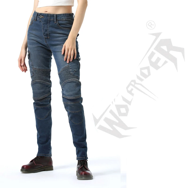 Женские брюки для езды на мотоцикле набор из джинсов гонок В рыцарском стиле